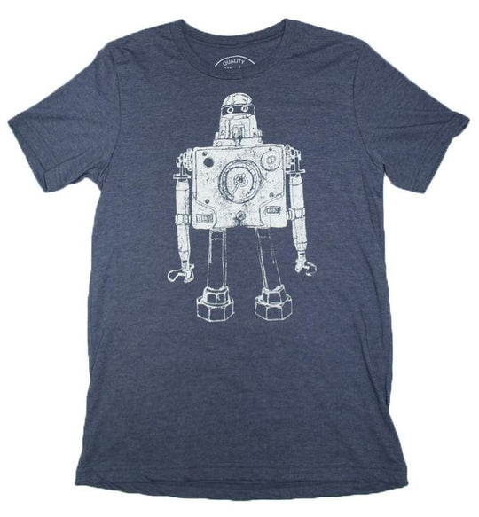 Mr. Roboto Heather Navy T-Shirt – Retro-Inspired Graphic Tee