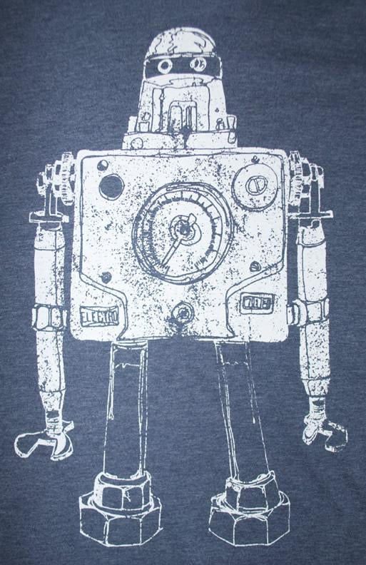 Mr. Roboto Heather Navy T-Shirt – Retro-Inspired Graphic Tee