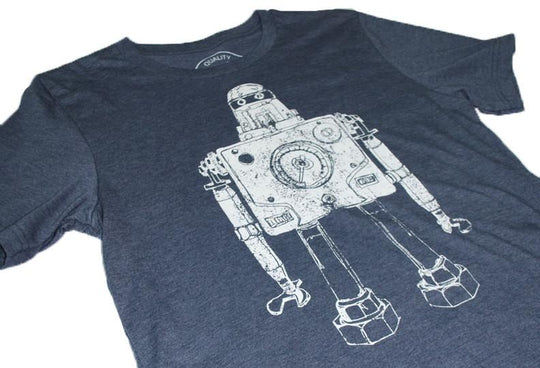 Mr. Roboto Heather Navy T-Shirt – Retro-Inspired Graphic Tee