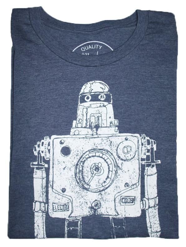 Mr. Roboto Heather Navy T-Shirt – Retro-Inspired Graphic Tee