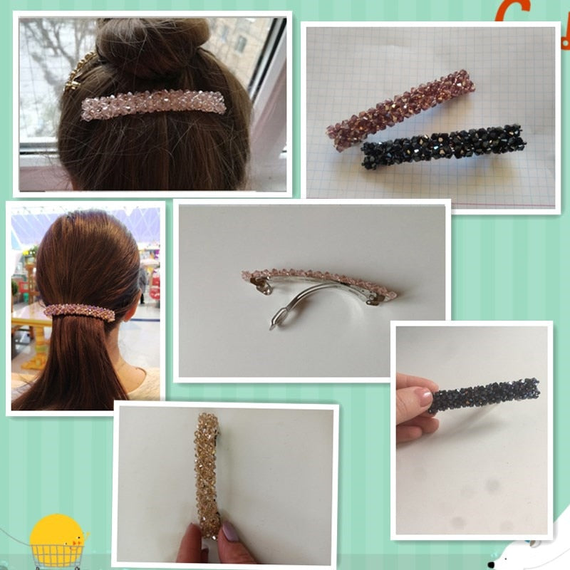 New Korean Elegant Hairpins Hairgrips Crystal Rhinestone Barrettes