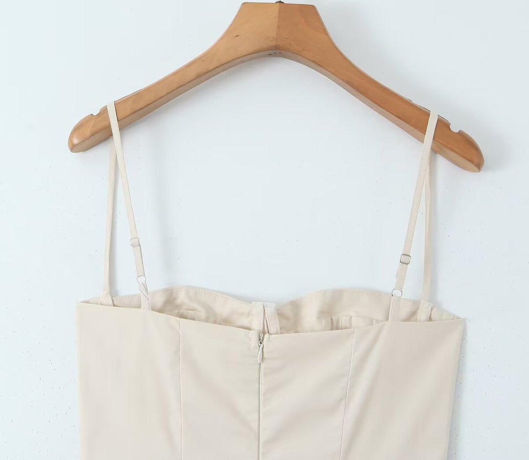 Super Fairy House Retro Waist Trimming Spaghetti Straps Large Skirt