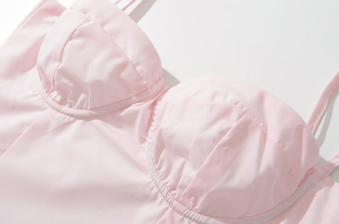 Super Fairy House Retro Waist Trimming Spaghetti Straps Large Skirt