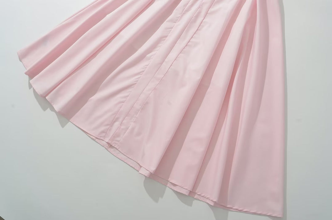 Super Fairy House Retro Waist Trimming Spaghetti Straps Large Skirt