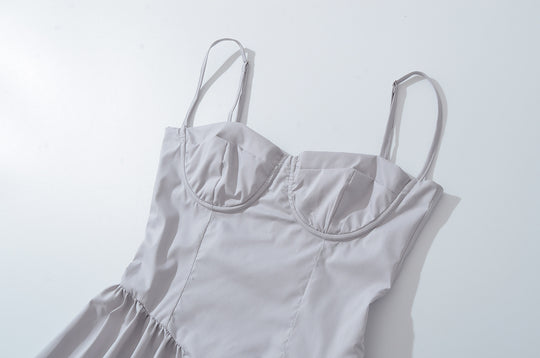 Super Fairy House Retro Waist Trimming Spaghetti Straps Large Skirt