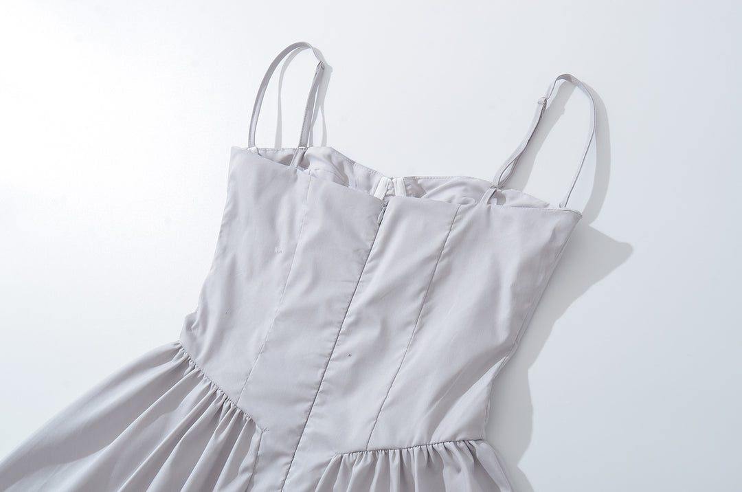 Super Fairy House Retro Waist Trimming Spaghetti Straps Large Skirt