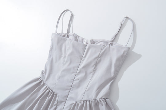 Super Fairy House Retro Waist Trimming Spaghetti Straps Large Skirt