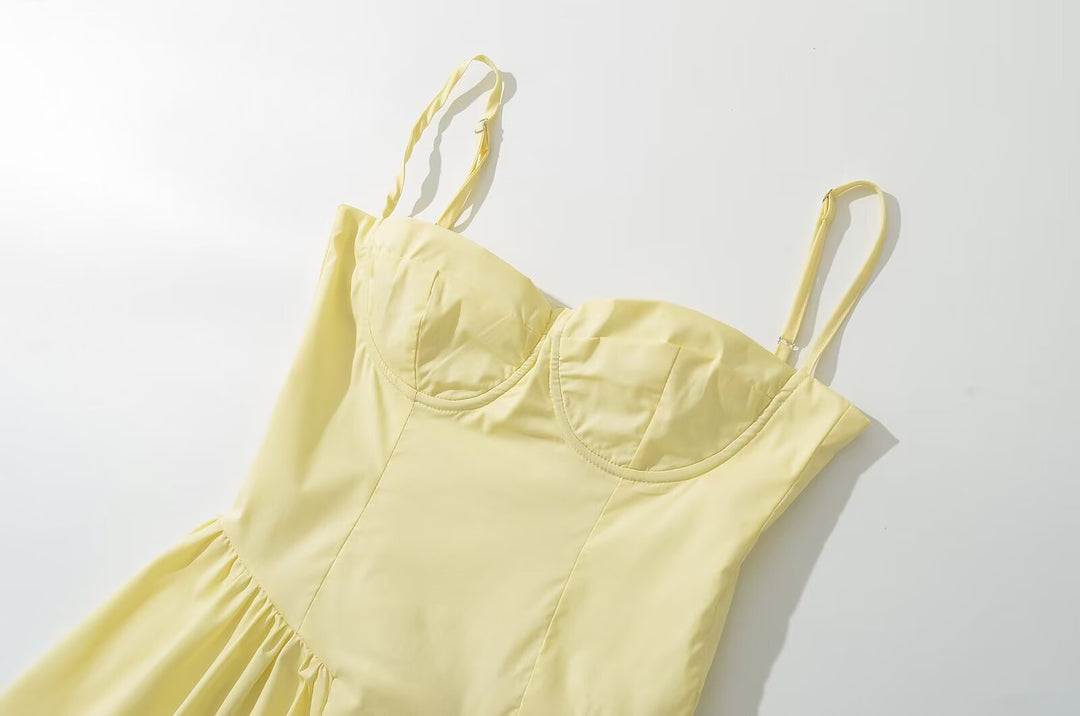 Super Fairy House Retro Waist Trimming Spaghetti Straps Large Skirt