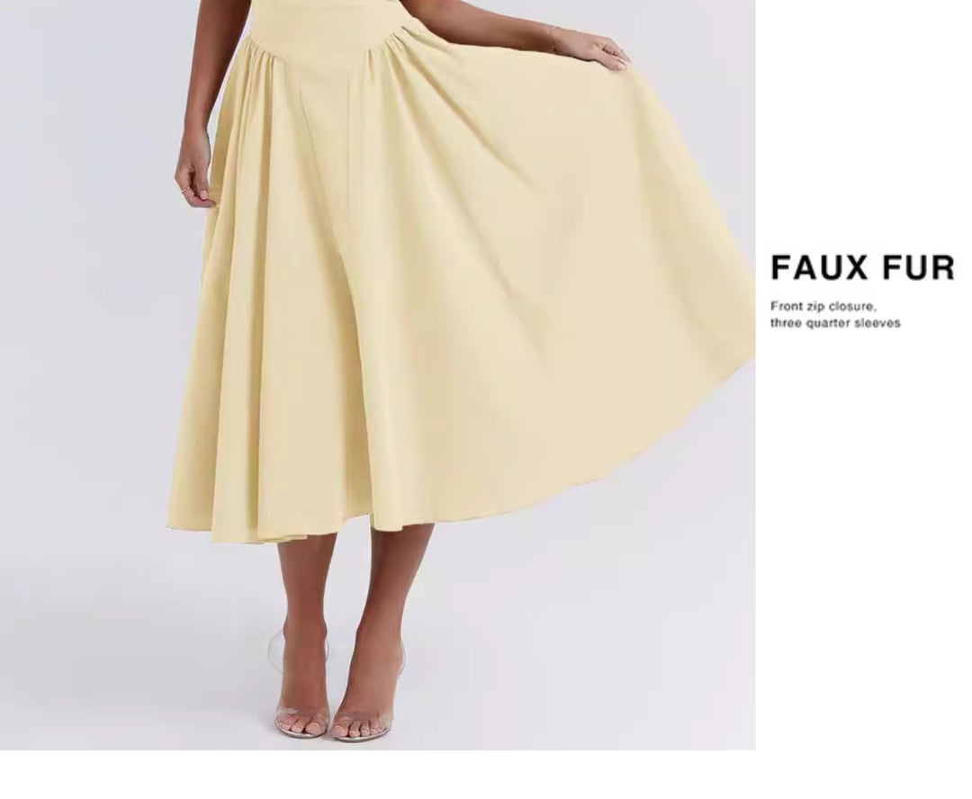 Super Fairy House Retro Waist Trimming Spaghetti Straps Large Skirt