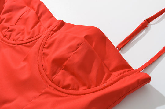 Super Fairy House Retro Waist Trimming Spaghetti Straps Large Skirt