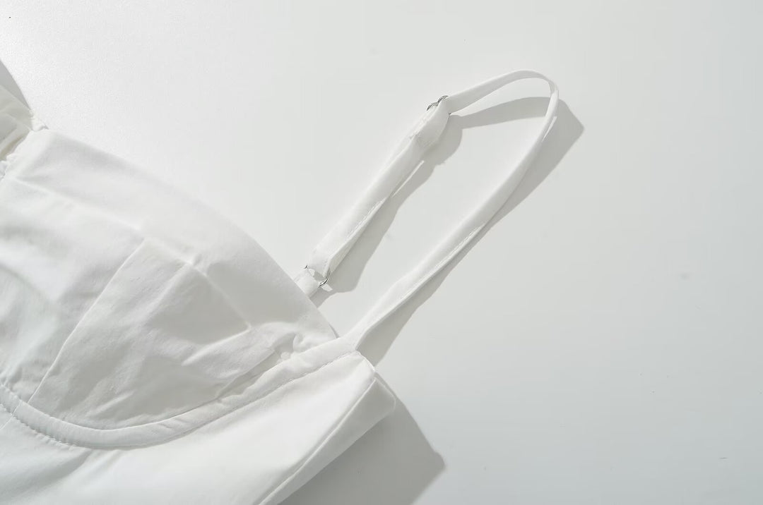 Super Fairy House Retro Waist Trimming Spaghetti Straps Large Skirt