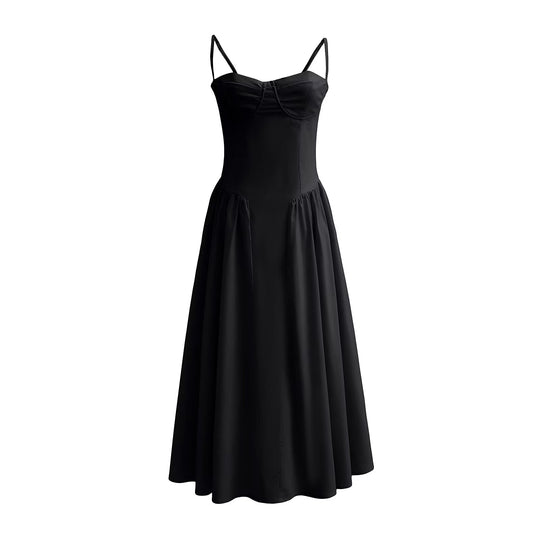 Super Fairy House Retro Waist Trimming Spaghetti Straps Large Skirt