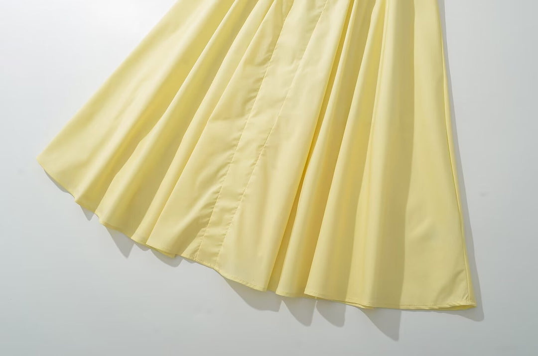 Super Fairy House Retro Waist Trimming Spaghetti Straps Large Skirt