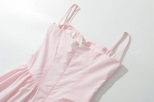 Super Fairy House Retro Waist Trimming Spaghetti Straps Large Skirt