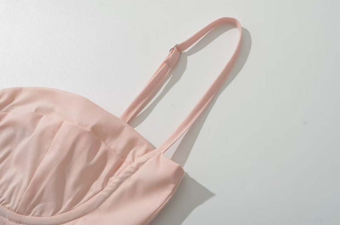 Super Fairy House Retro Waist Trimming Spaghetti Straps Large Skirt