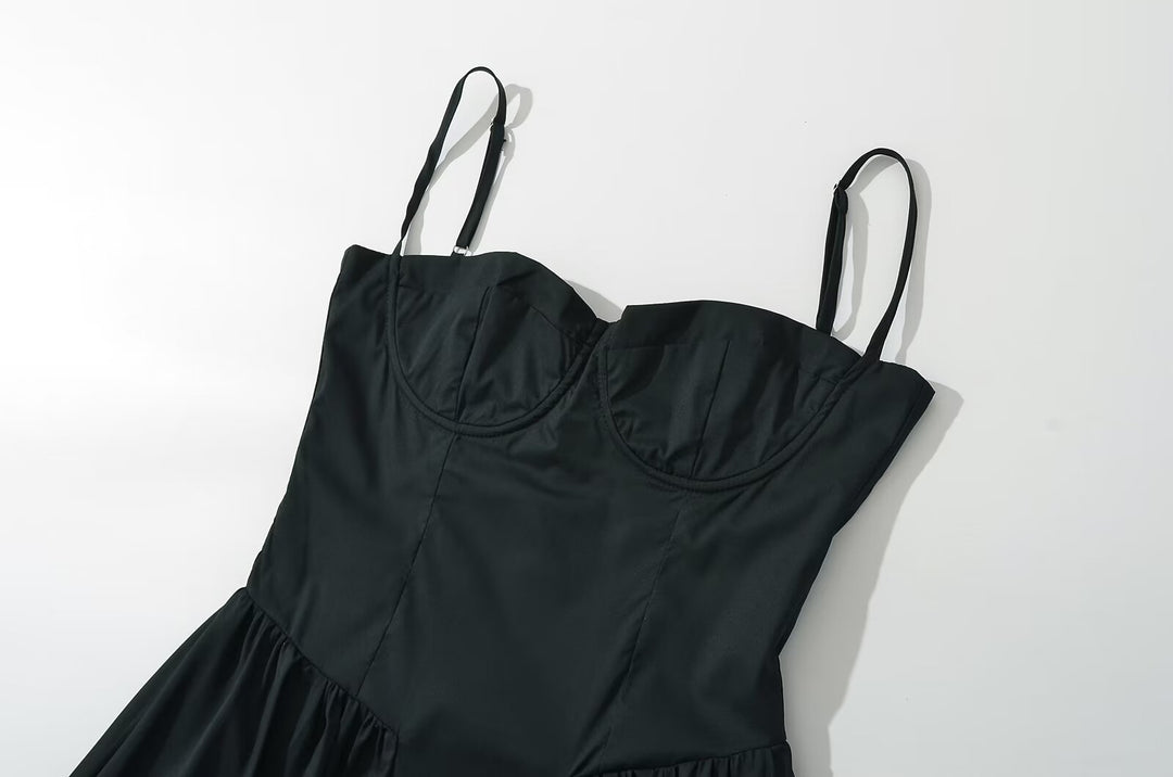 Super Fairy House Retro Waist Trimming Spaghetti Straps Large Skirt