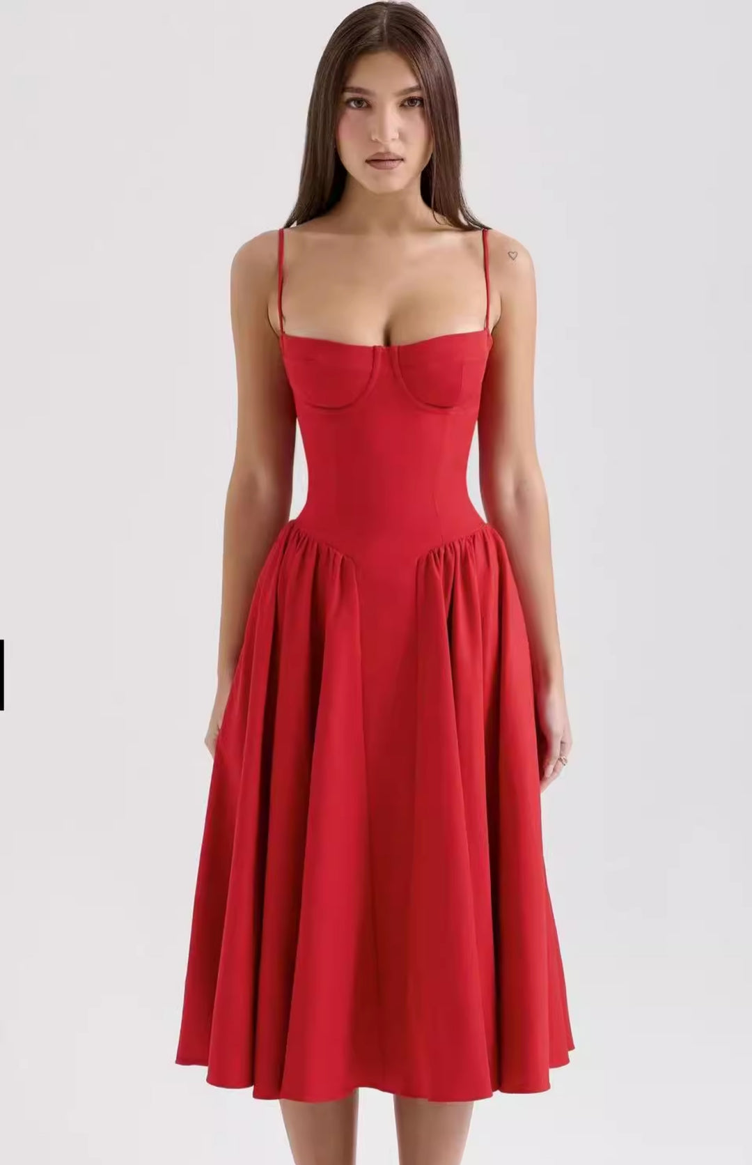 Super Fairy House Retro Waist Trimming Spaghetti Straps Large Skirt