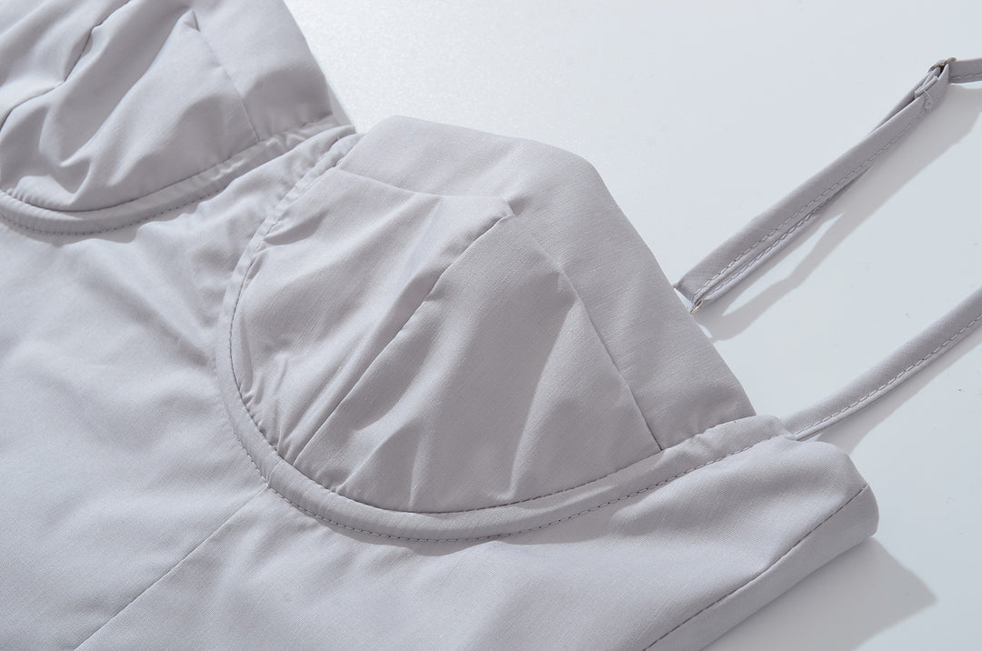 Super Fairy House Retro Waist Trimming Spaghetti Straps Large Skirt