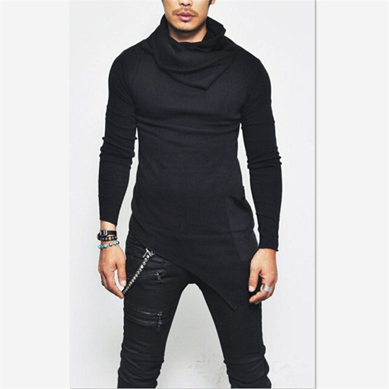 Plus Size 5xl Men's Hoodies Unbalance Hem Pocket Long Sleeve