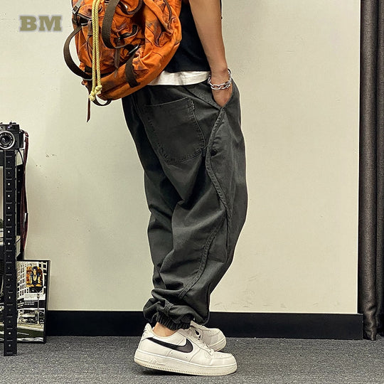 Plus Size Japanese Streetwear Oversize Cargo Pants Men Clothing