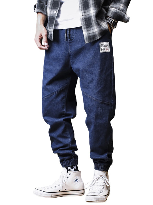 Plus Size Jeans Men Loose Joggers Streetwear Harem Jeans Cargo Pants