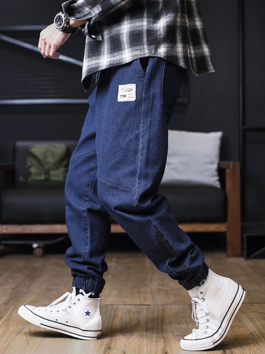 Plus Size Jeans Men Loose Joggers Streetwear Harem Jeans Cargo Pants