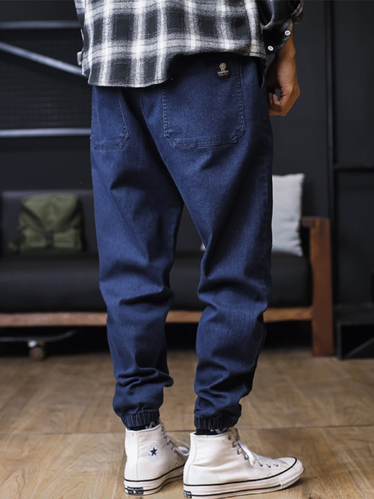 Plus Size Jeans Men Loose Joggers Streetwear Harem Jeans Cargo Pants