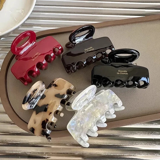 5.5cm Long Acetate Hair Crabs Red Hair Clips for Girls and Women Tie