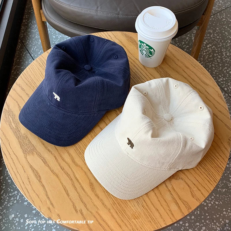 Stylish Bear Embroidered Baseball Cap Sun Protective Breathable