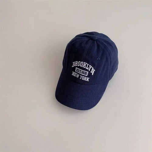 Letter Kids Baseball Cap Solid Color Toddler Sun Hat Korean Embroidery