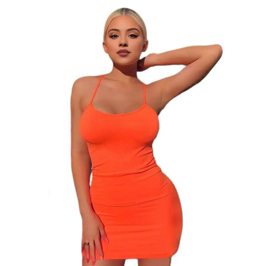 2 Pcs/Set Sexy Hot Girl Dress Panties Solid Color Sheath Skinny