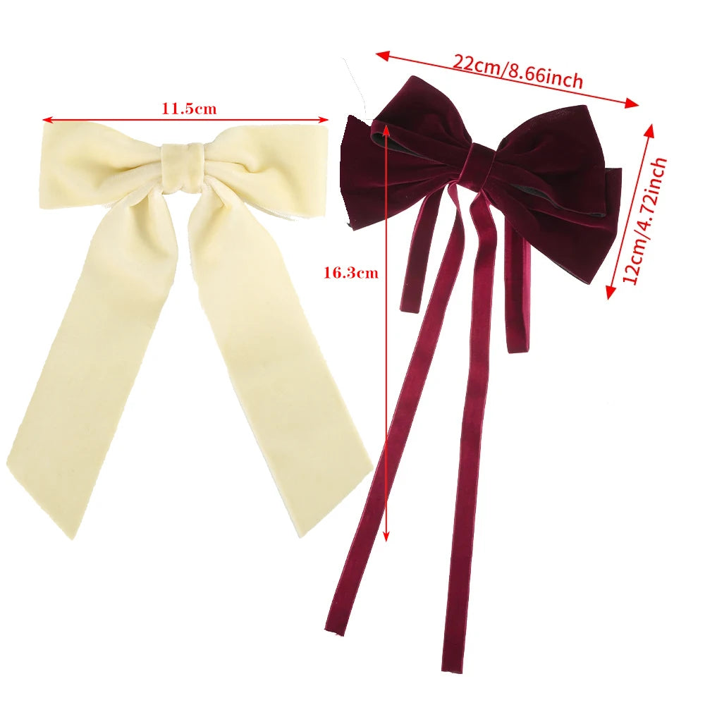 Bow Velvet Barrettes Women Temperament Ponytail Hairpin Hair Clip