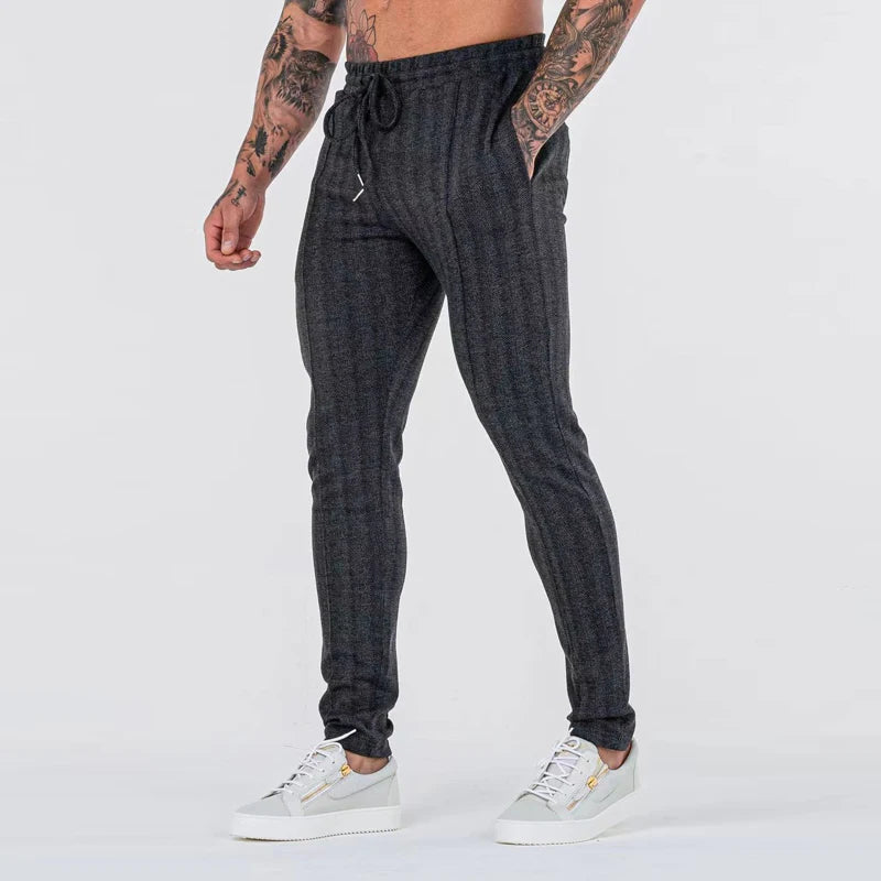 Men's custom logo gym track stacked sweatpants chino pants flared