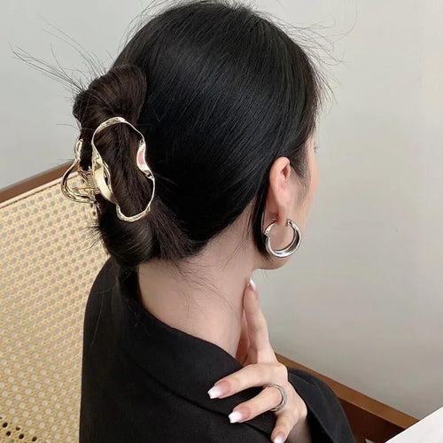 Metal Geometric Hair Claw Crab Hairpins Fashion Cross Hair Clips