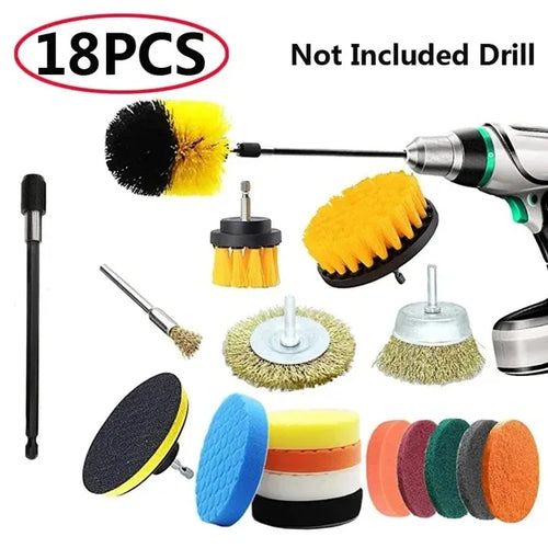 Electric Drill Brush Kit All Purpose Cleaner Auto Tires Cleaning Tools