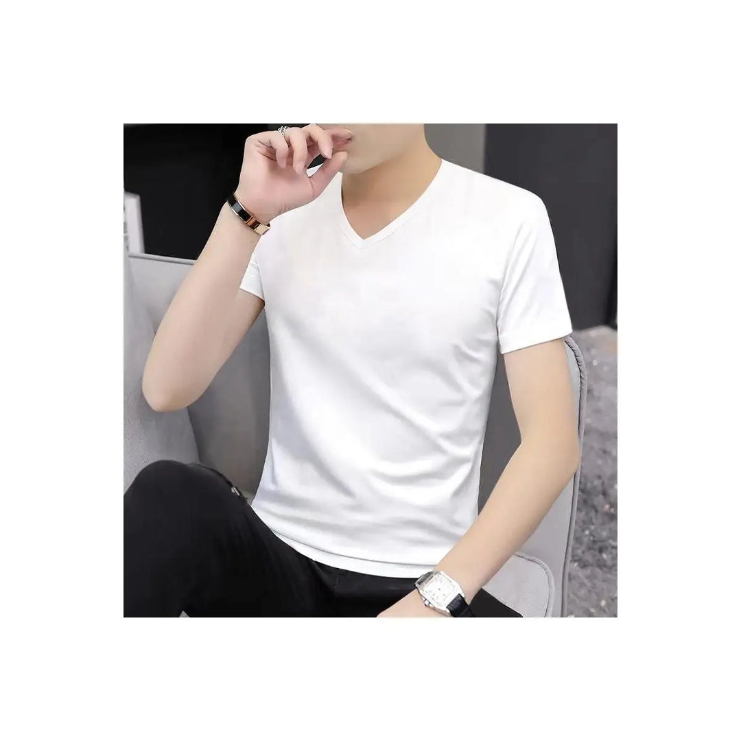 Luxurious Men's Short Sleeve T-Shirt for Summer 2023 V Neck
