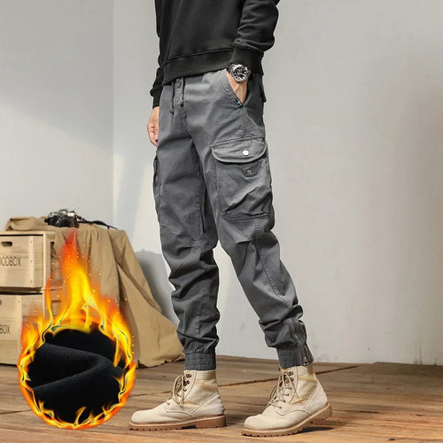 HIQOR 2024 New Cargo Pants Men Winter Man Y2k Harem Tactical Pants for