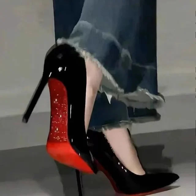 High Heeled Shoes for Women in the Spring and Autumn of 2025, with Pointed and Slender Heels. Elegant Rhinestone Sexy High Heels