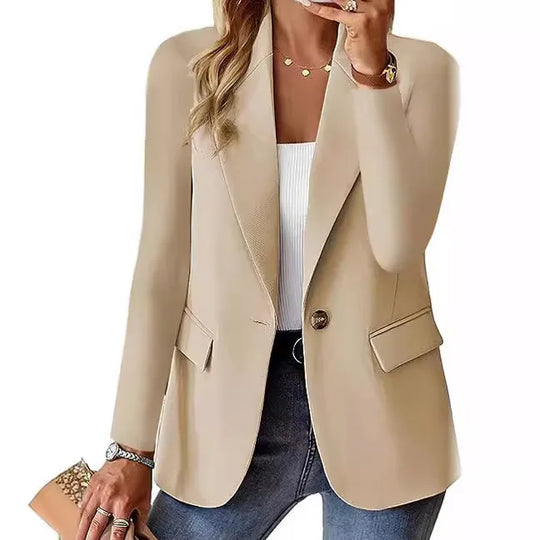 Fashionable Casual Women Blazer 2024 Spring Autumn New Solid Color