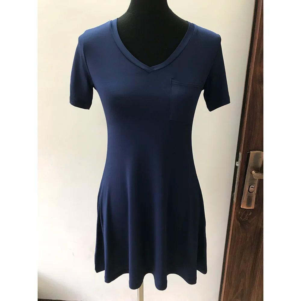 Short Sleeve Summer Dresses Women Casual Loose T shirt Dress