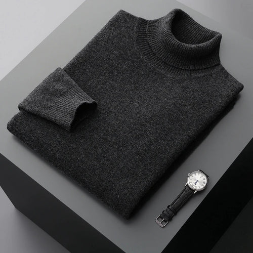 Fall/Winter 100% Wool Bottoming Shirt Men's Thickened Turtleneck