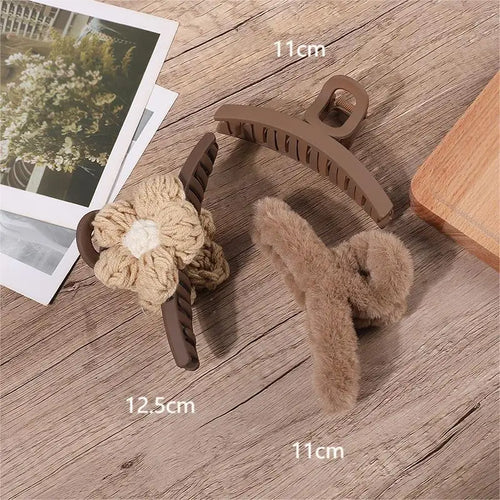 2/3/4Pcs Headwear Set Women Fashion Claw Clip Coffee Black Acrylic