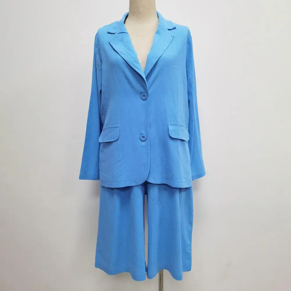 1 Set Attractive Suit Coat Shorts  Loose Cool Two Piece Set