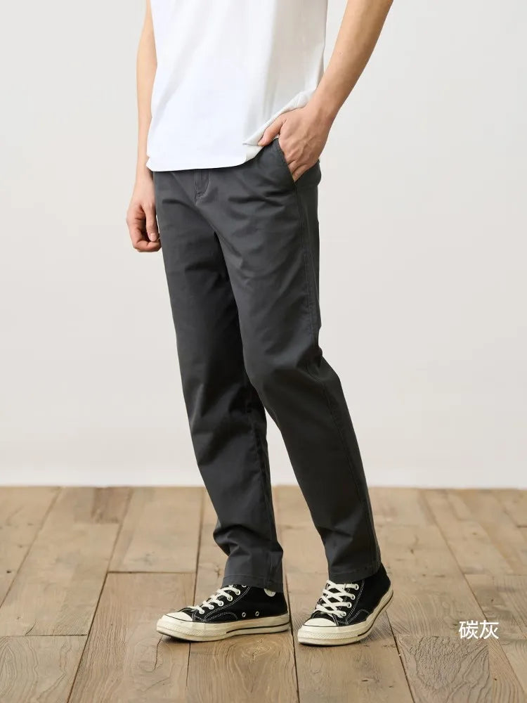SIMWOOD 2024 Autumn New Comfortable Tapered Chinos Pants Men 250gsm