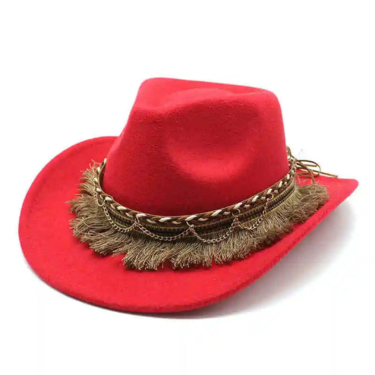 Wide Brim Fedora Hat with Braided Tassel Band - Church Jazz Hat for Outdoor Events, Daily Casual Wear, Photography Accessories