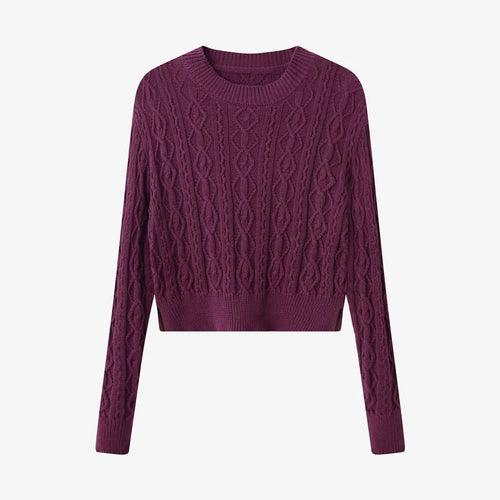 AS 2024 woman clothes short design Cable knitted tops + cupro