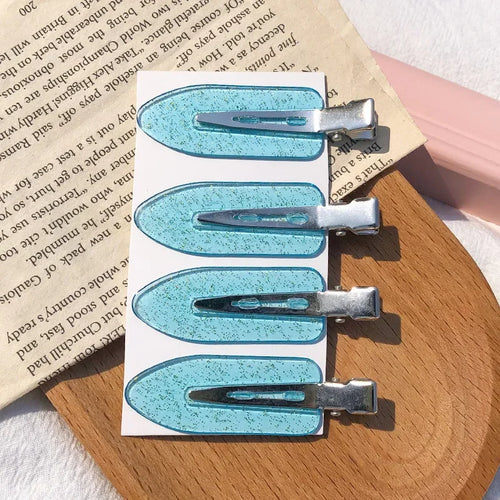 4pcs/set No Bend Seamless Hair Clips Side Bangs Barrette Makeup