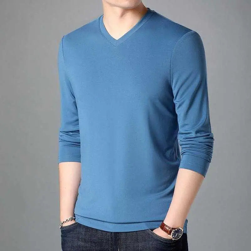 Oversize Smooth Shirts for Men 2023 New Arrival Jersey V-neck