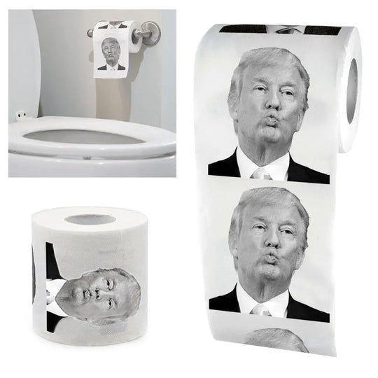 Novelty Donald Trump Kiss Printed Toilet Paper Roll Prank Joke Napkin