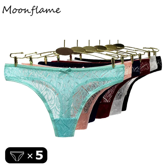 Moonflame 5 pcs/lots Lingerie Hot Sale G Strings For Women Sexy Lace
